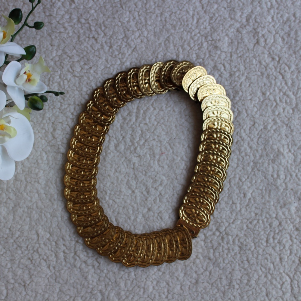 Vintage Gold Belt Hook & Eye Closure 27”